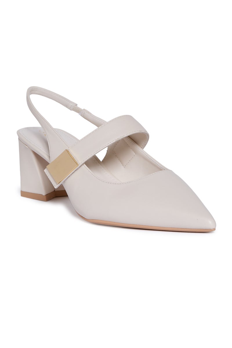 جيومني بغل الكعب المتوسط للنساء – كعب أنيق بدون ظهر للمكتب، للحفلات والملابس اليومية - Image 4